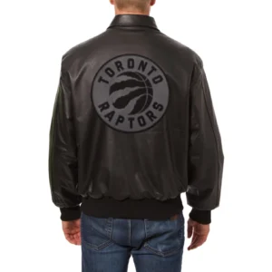 Toronto Raptors Shirt Collar Black Bomber Varsity Jacket 1