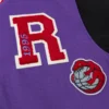Toronto Raptors Team Legacy Full-Snap Purple and Black Satin Varsity Jacket 2