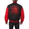 Toronto Raptors Two Tone Black and Red Varsity Jacket 1