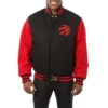 Toronto Raptors Two Tone Black and Red Varsity Jacket