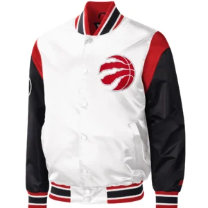 Toronto Raptors Warmup Pitch White Varsity Jacket