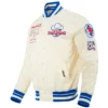 Unisex Classic Texas Rangers Retro Full-Snap Cream Varsity Jacket