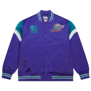 Utah Jazz Cooperstown Heavyweight Purple Varsity Jacket