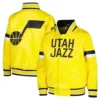 Utah Jazz Home Youth Home Game Yellow Varsity Jacket 2