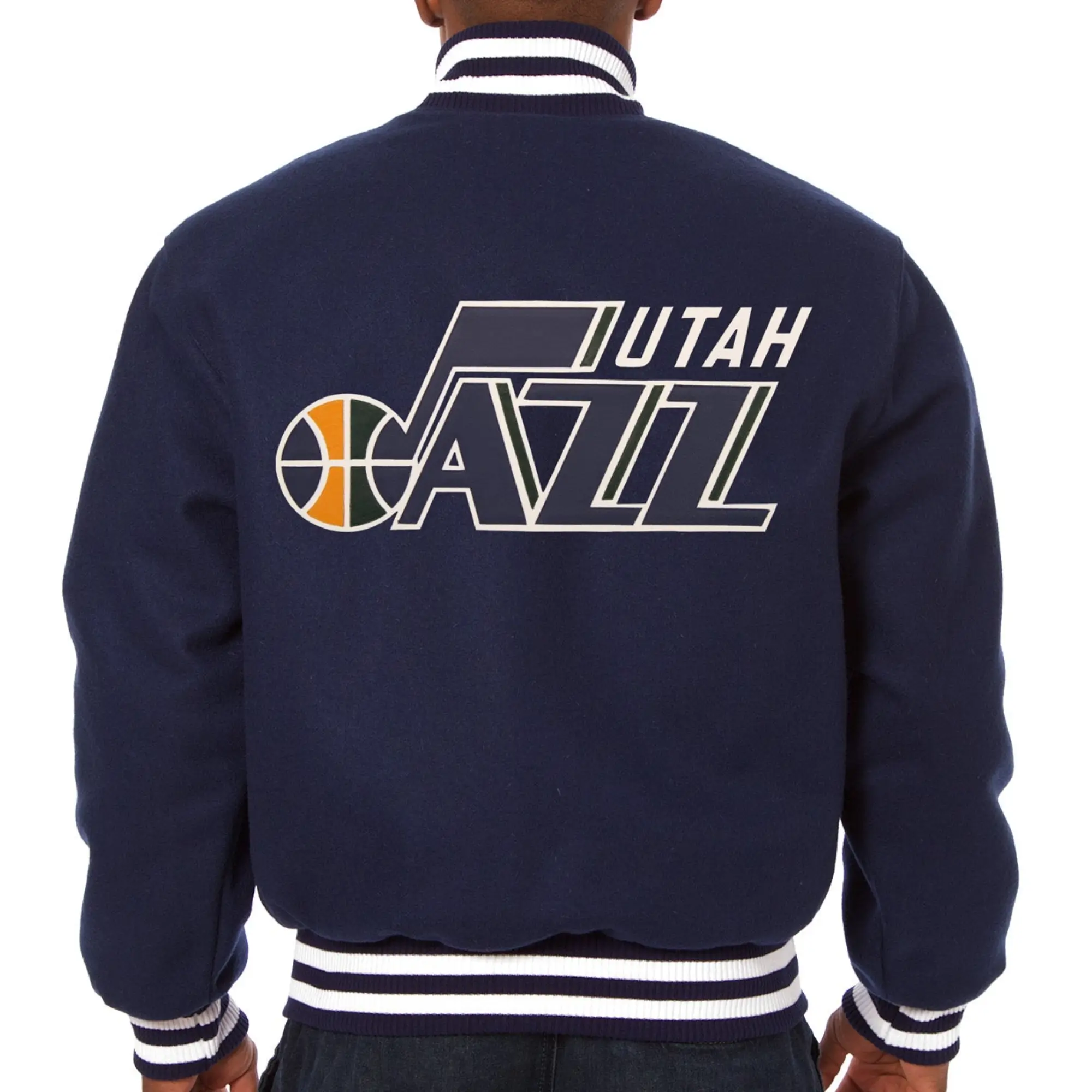 Utah Jazz One Color Varsity Navy Blue Jacket 1