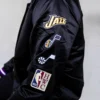 Utah Jazz Origins Bomber Black Varsity Jacket 3