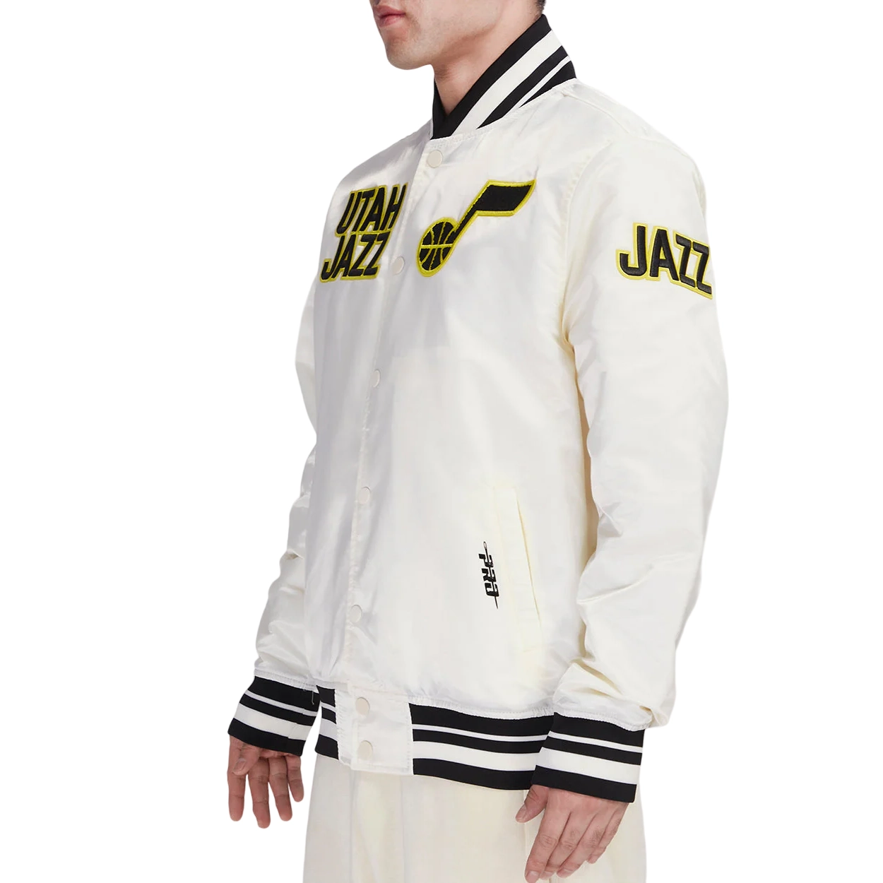 Utah Jazz Retro Classic Varsity Cream Jacket 1