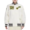 Utah Jazz Retro Classic Varsity Cream Jacket
