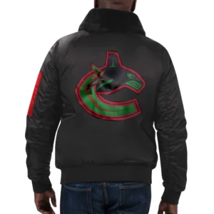 Vancouver Canucks Black Varsity Jacket 1