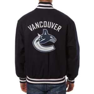 Vancouver Canucks One Color Varsity Jacket 1