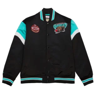 Vancouver Grizzlies Cooperstown Heavyweight Full-Snap Satin Varsity Jacket