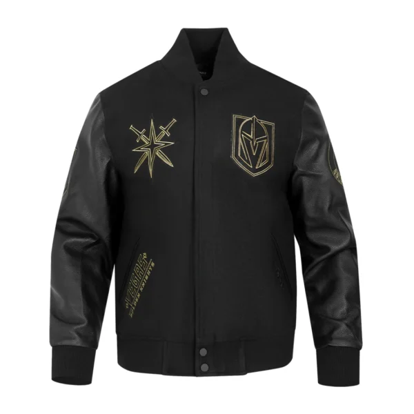 Vegas Golden Knights Black Wool Varsity Jacket