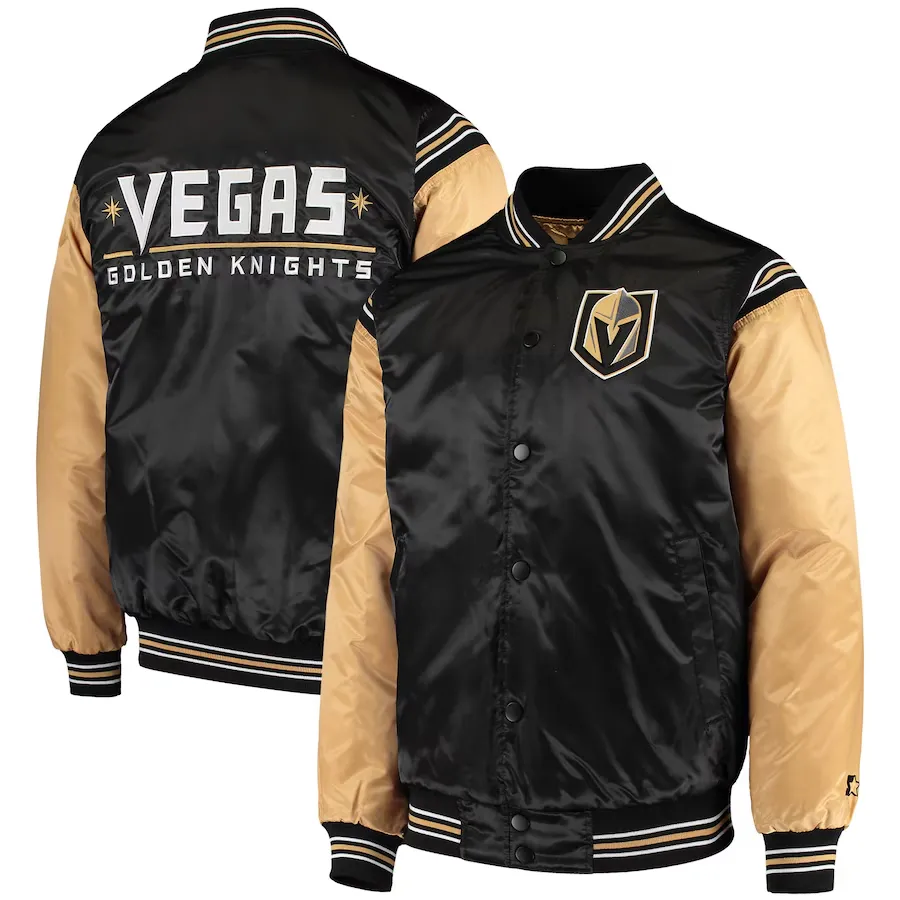Vegas Golden Knights Enforcer Black Varsity Jacket 3