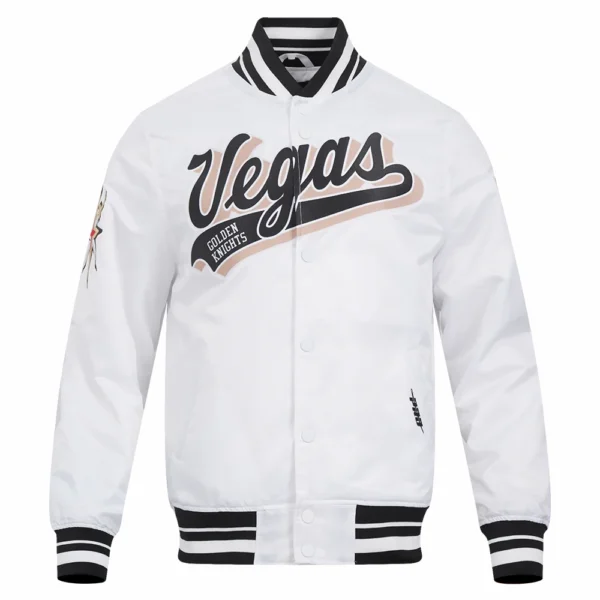 Vegas Golden Knights White Varsity Jacket