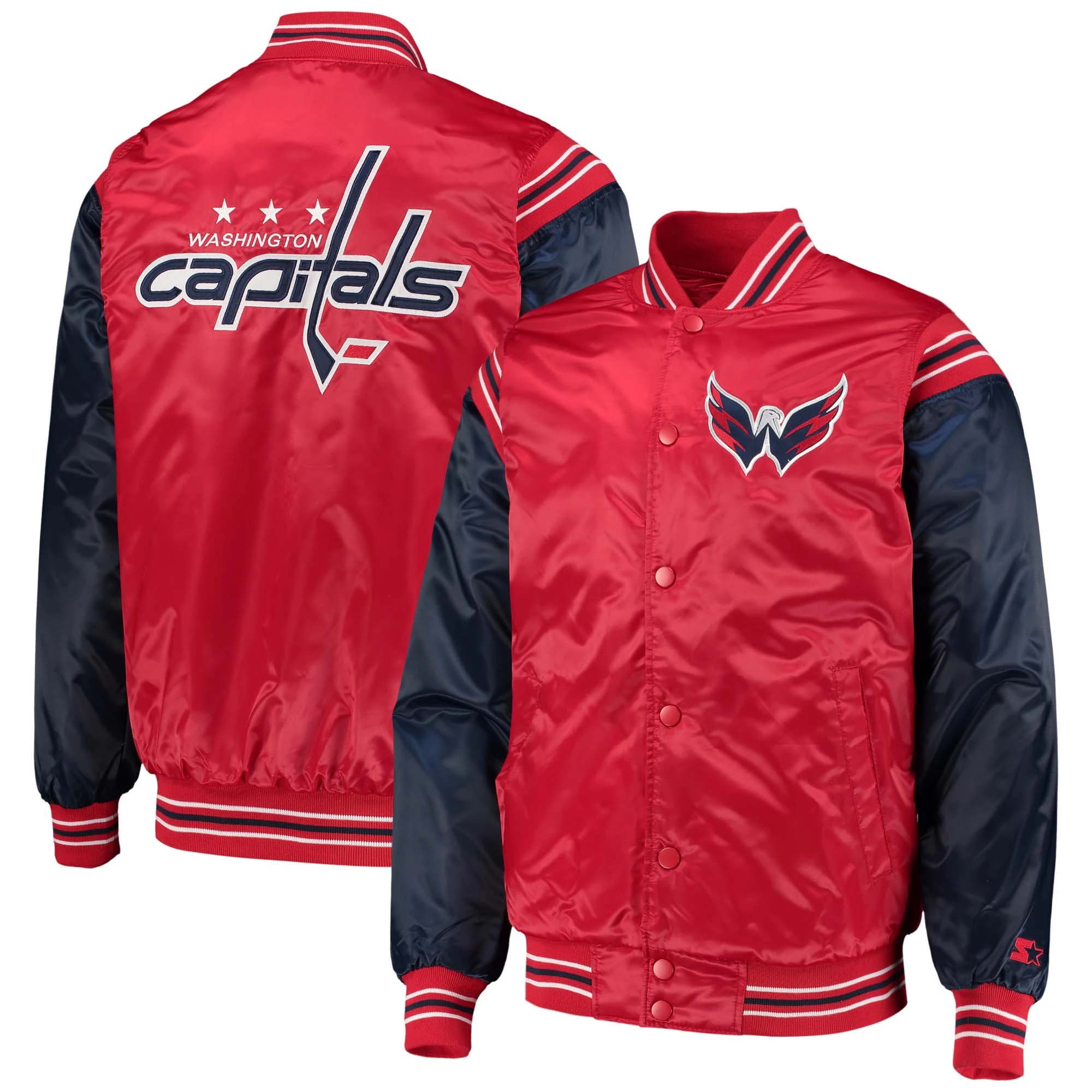 Washington Capitals Enforcer Red Varsity Jacket 3