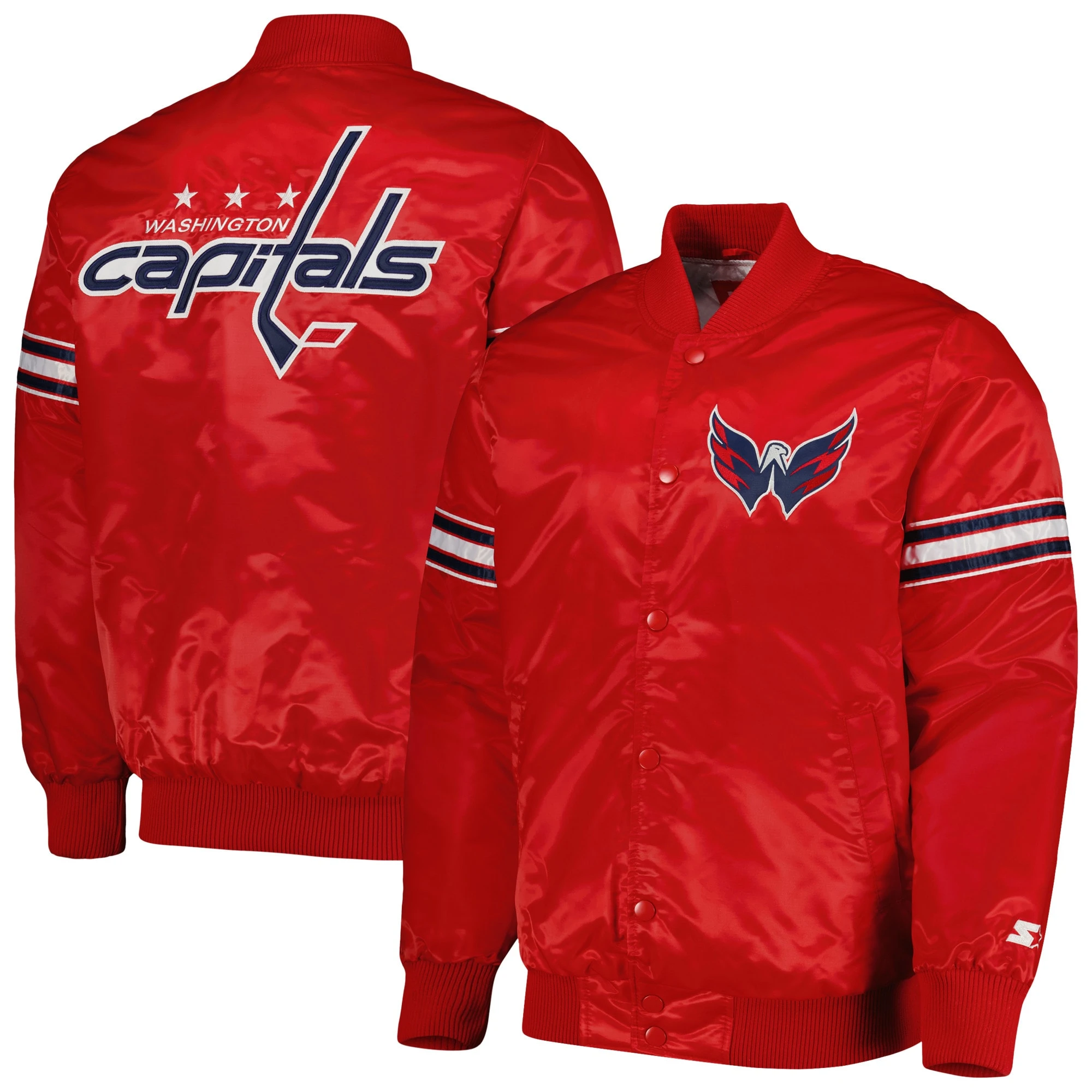 Washington Capitals Red Pick & Roll Red Varsity Jacket 3