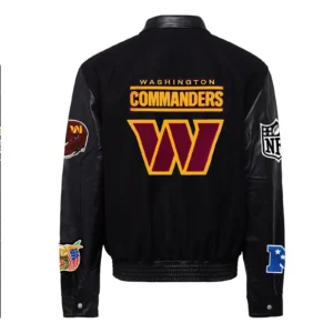 Washington Commanders Black Varsity Jacket 1