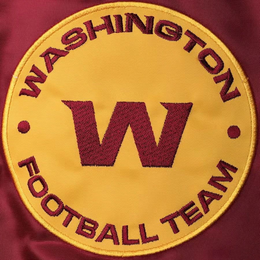 Washington Commanders Enforcer MaroonYellow Satin Varsity Jacket 2
