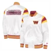 Washington Commanders Full-Snap White Satin Varsity Jacket 2