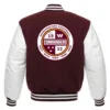 Washington Commanders Letterman MaroonWhite Wool & Leather Jacket 1