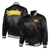 Washington Commanders Locker Room Black Satin Varsity Jacket 2