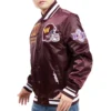 Washington Commanders Mashup Wine Full-Snap Satin Varsity Jacket 2