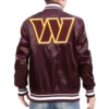 Washington Commanders Mashup Wine Full-Snap Satin Varsity Jacket1