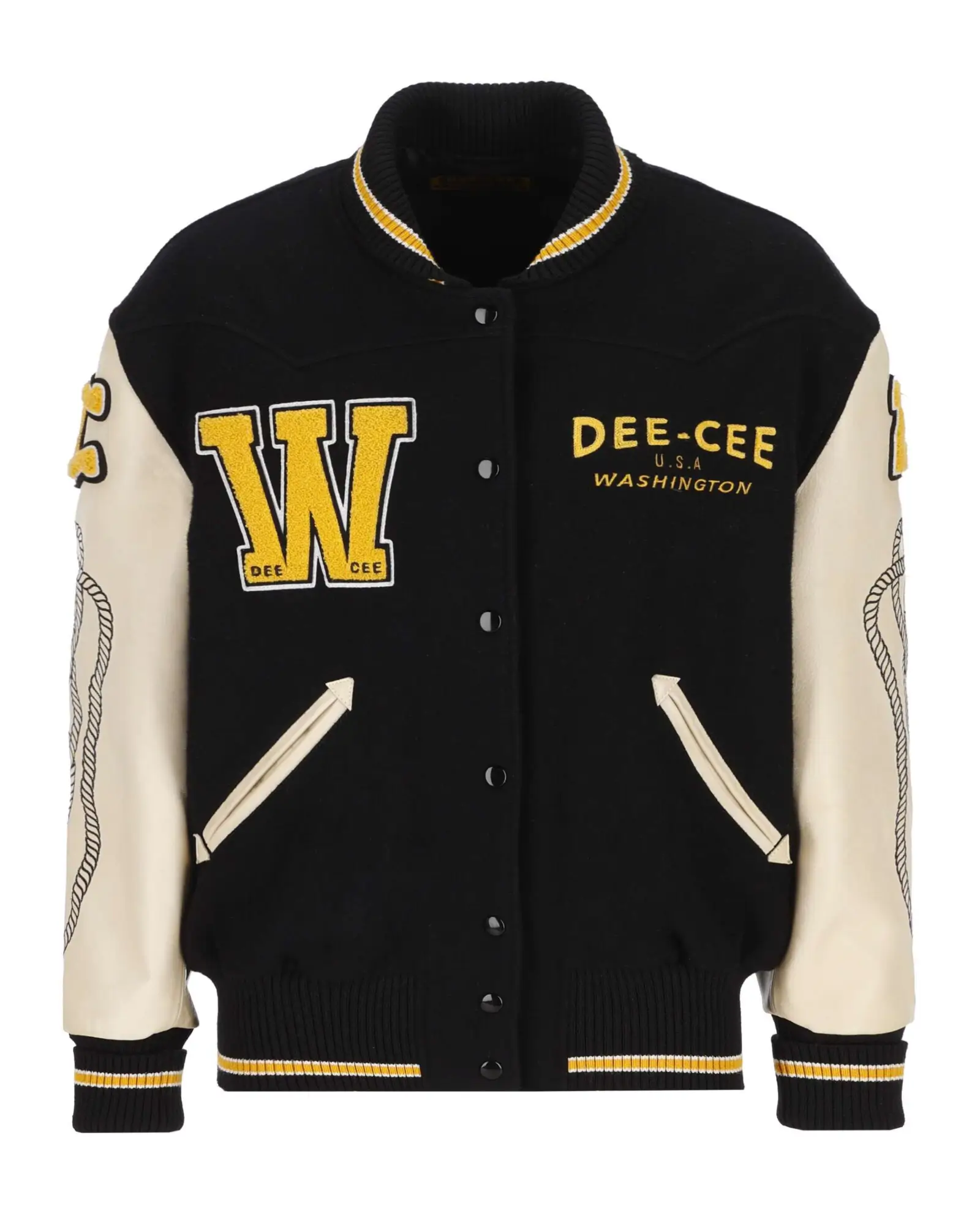 Washington Dee Cee Letterman logo Embroidered Varsity Jacket
