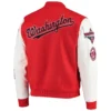 Washington Nationals Classic Ribbed Knitted Wool & Leather Varsity Jacket 1