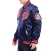 Washington Nationals Mashup Logo Navy Satin Varsity Jacket 3
