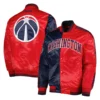 Washington Wizards Fast Break Navy Blue and Red Varsity Jacket 3