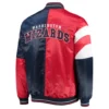 Washington Wizards Leader Red and Navy Blue Varsity Jacket 1