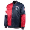 Washington Wizards Leader Red and Navy Blue Varsity Jacket