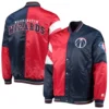 Washington Wizards Leader Red and Navy Blue Varsity Jacket 3