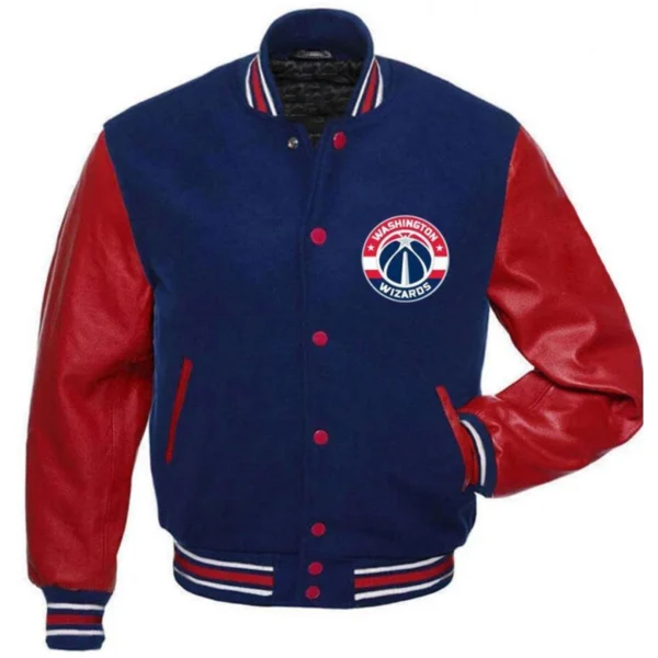 Washington Wizards Letterman Wool Blue Varsity Jacket