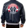 Washington Wizards Navy Blue Leather Jacket 1