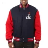 Washington Wizards Navy Blue Two Tone Wool Varsity Jacket