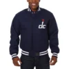 Washington Wizards One Color Navy Blue Varsity Jacket