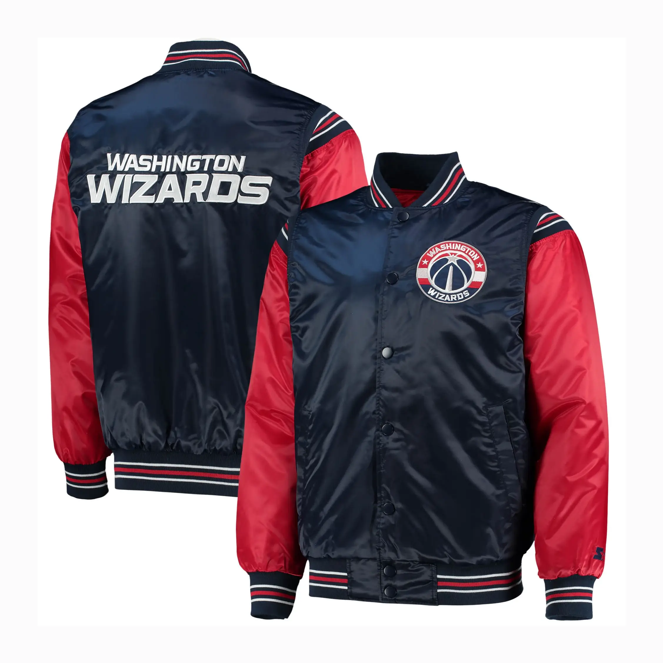 Washington Wizards The Enforcer Navy Blue Varsity Jacket 2