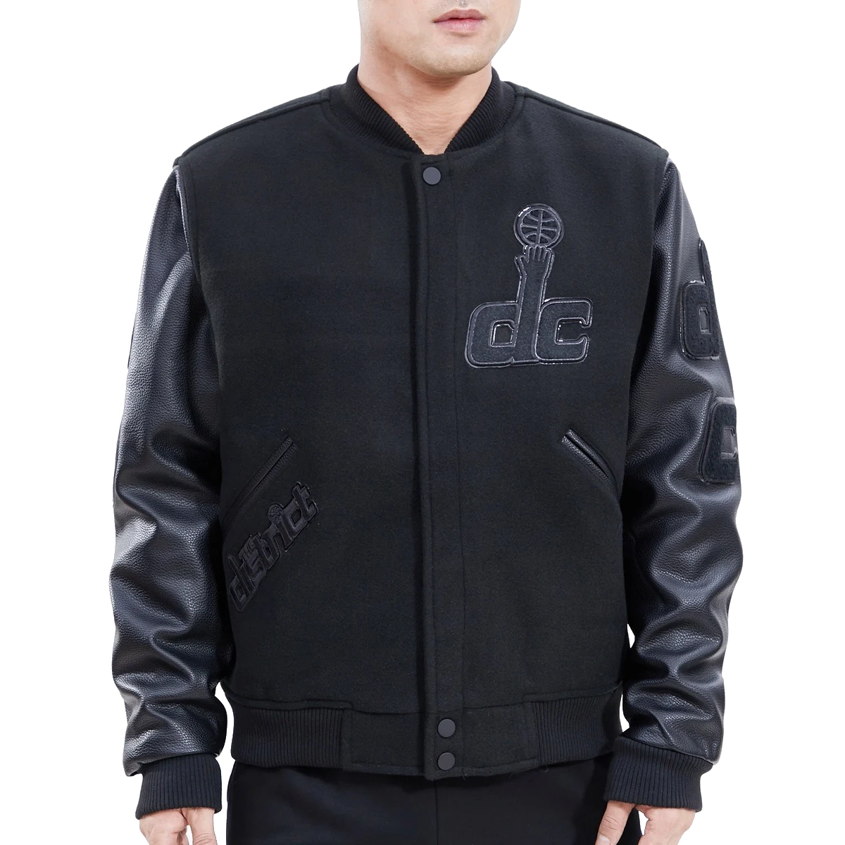 Washington Wizards Triple Black Wool Varsity Black Jacket
