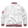 White Iowa State AMES Arch Bomber Varsity Jacket 1