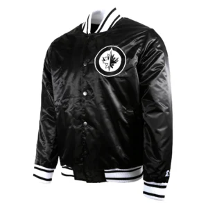 Winnipeg Jets Logo Black Varsity Jacket