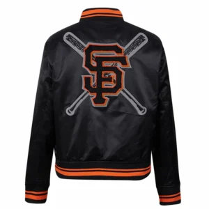Woman’s San Francisco Giants Mashup Full-Snap Black Varsity Jacket