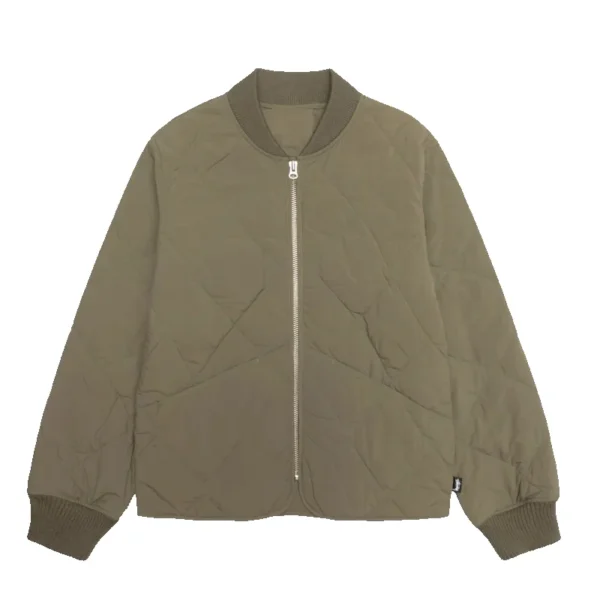 Women's 8 Ball Stussy Olive Quilted Liner Nylon Jacket