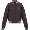 Women’s Arizona Diamondbacks One Color Poly Twill Full-Snap Charcoal Varsity Jacket
