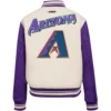 Women’s Arizona Diamondbacks Retro Classic Wool & Leather Varsity Jacket 1