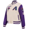 Women’s Arizona Diamondbacks Retro Classic Wool & Leather Varsity Jacket 2