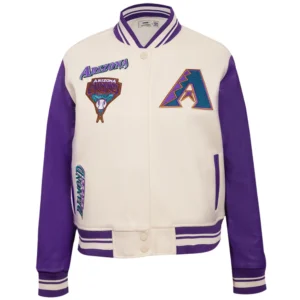 Women’s Arizona Diamondbacks Retro Classic Wool & Leather Varsity Jacket