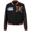 Women’s Baltimore Orioles Mashup Black Wool & Leather Varsity jacket
