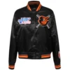 Women’s Baltimore Orioles Mashup Rib Knitted Satin Varsity Jacket